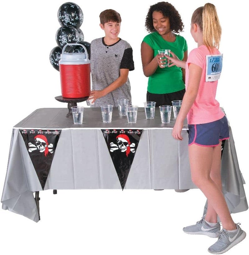 Fun Express Pirate Pennant Banner - 48 Pack of 1-ft x 18" Plastic Pennants for Pirate Parties - Image 5