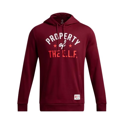 Under Armour Men's Project Rock Red One E.L.F. Hoodie, (625) Cardinal / / White, X-Large - Image 2
