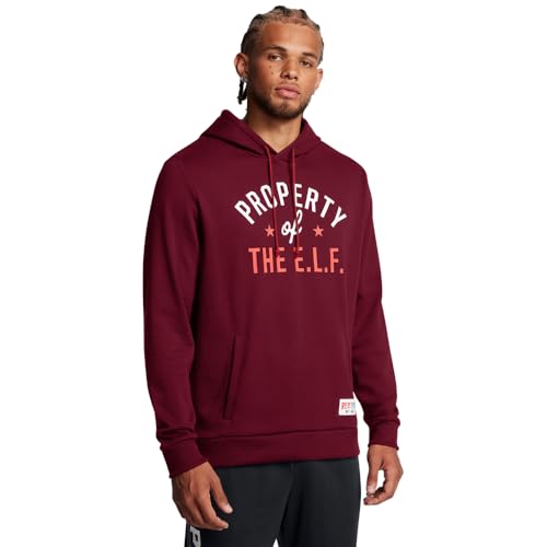 Under Armour Men's Project Rock Red One E.L.F. Hoodie, (625) Cardinal / / White, X-Large - Image 5
