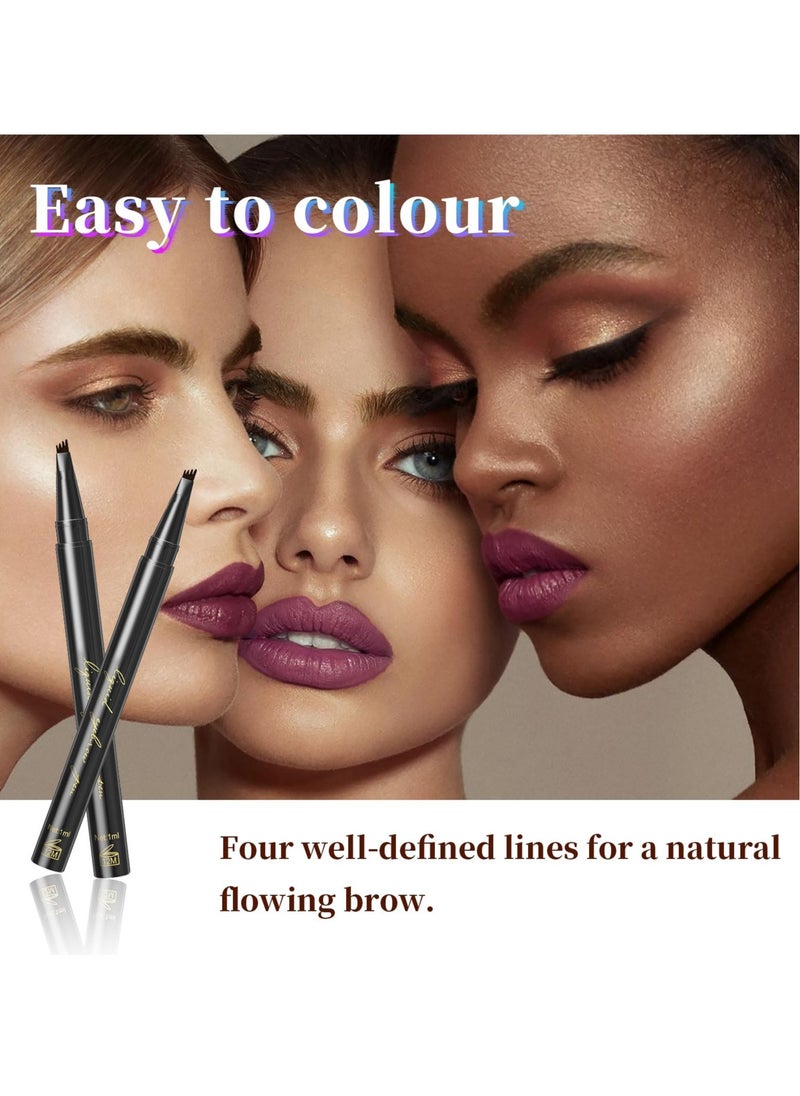 Generic EXCEFORE Dark Brown Eyebrow Pen Long Lasting 4D Precision Liquid Pencil for Natural Eyebrow Definition  - Image 3