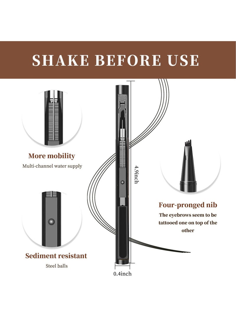Generic - EXCEFORE Dark Brown Eyebrow Pen Long Lasting 4D Precision Liquid Pencil for Natural Eyebrow Definition - Image 1