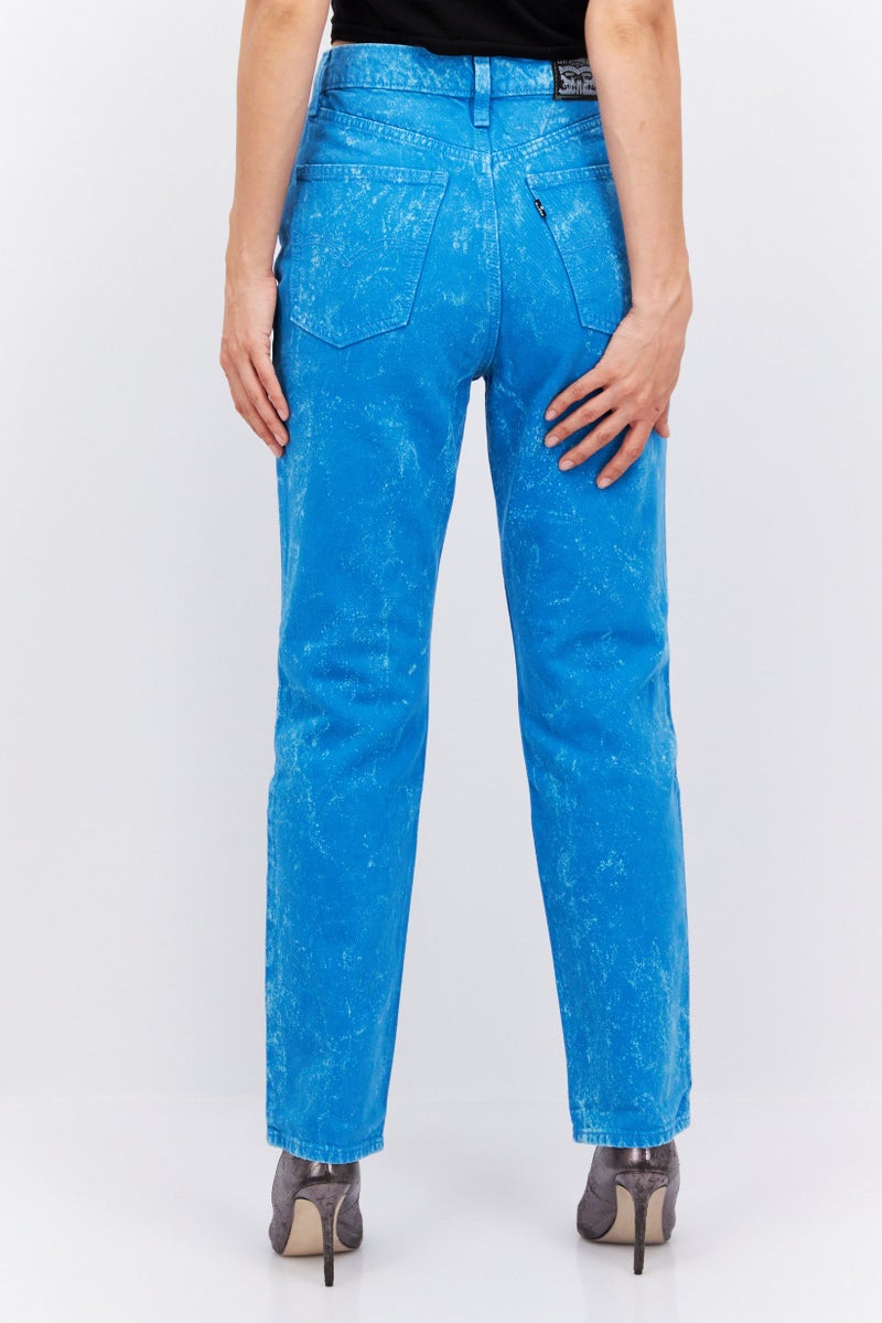 Levi's جينز نسائي بقصة عادية بتصميم تلوين غير قابل للتمدد، أزرق - Image 3