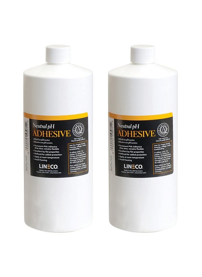 Lineco Neutral Ph Acid Free All Purpose Pva Adhesive Dries Clear Flexible 1 Quart Ideal For Bookbinding Book Repair Framing Collages Paper Art And Crafts  - Image 1