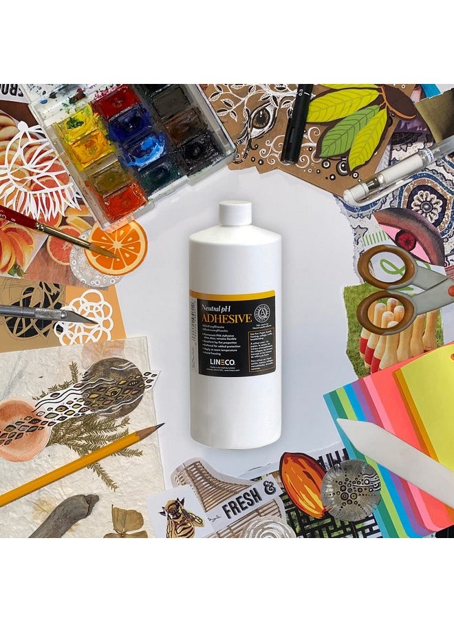 Lineco Neutral Ph Acid Free All Purpose Pva Adhesive Dries Clear Flexible 1 Quart Ideal For Bookbinding Book Repair Framing Collages Paper Art And Crafts  - Image 4