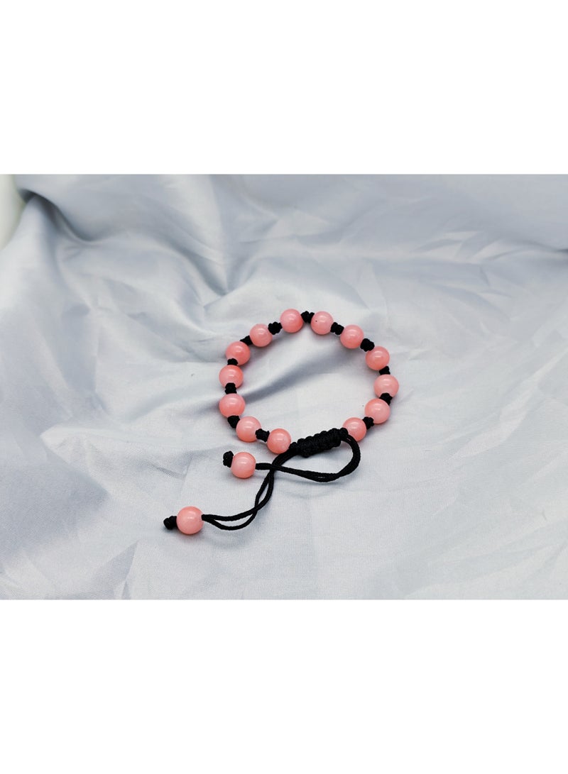 GELESE Girls Student Bracelet Agate Braided Bracelet Retro Simple Adjustable Bracelet (Pink) - Image 2