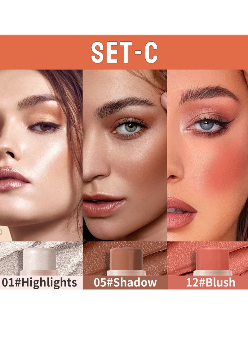 HelloKiss مجموعة عصي الكونسيلر ثلاثية الألوان لتحديد الوجه، الإضاءة، وأحمر الخدود - Image 2