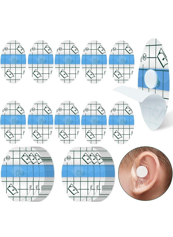 Generic 60Pcs Baby Waterproof Ear Stickers Ear Covers for Swimming Shower Ear Protectors with Ear Plugs for Kids Newborn Disposable Ear Covers for Shower Surfing Snorkeling and Other Water Sports (Blue)  - Image 1