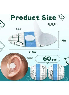 60Pcs Baby Waterproof Ear Stickers Ear Covers for Swimming Shower Ear Protectors with Ear Plugs for Kids Newborn Disposable Ear Covers for Shower Surfing Snorkeling and Other Water Sports (Blue) - pzsku/Z477FA90B5A925CBB5EC8Z/45/_/1695003625/58ef49c1-b3dd-471f-a029-1ea7c96e2511