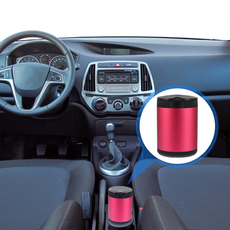 Portable Car LED Ashtray With Lid Red Lighted Interior Accessory For Travel Driving - Image 4