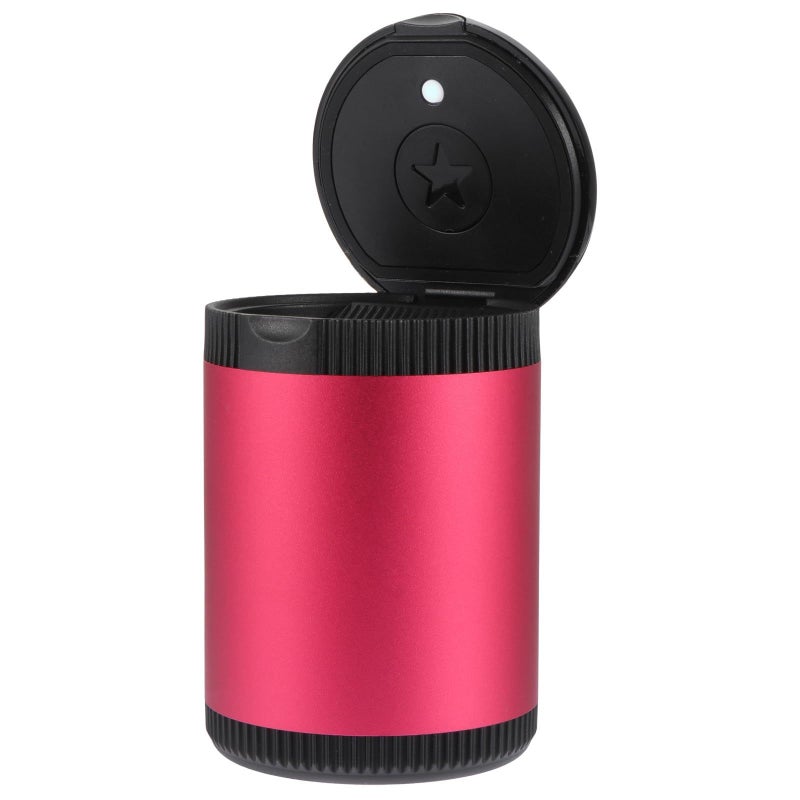 Portable Car LED Ashtray With Lid Red Lighted Interior Accessory For Travel Driving - Image 2