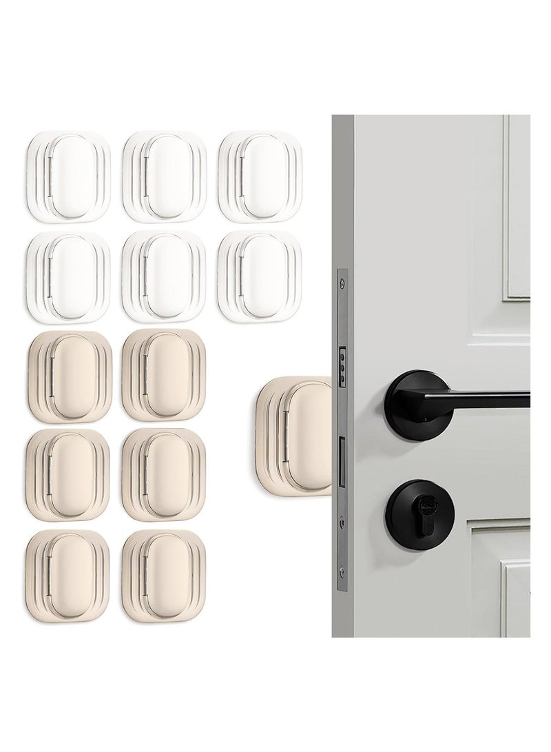 Captaintech 12PCS Door Stoppers Wall Protector from Furniture, Rubber Door Knob Wall Protector, Self-Adhesive Door Handle Bumper Silencer Home & Office Walls, Self-Adhesive Door Stops Door Handle Bumper Pads - Image 1