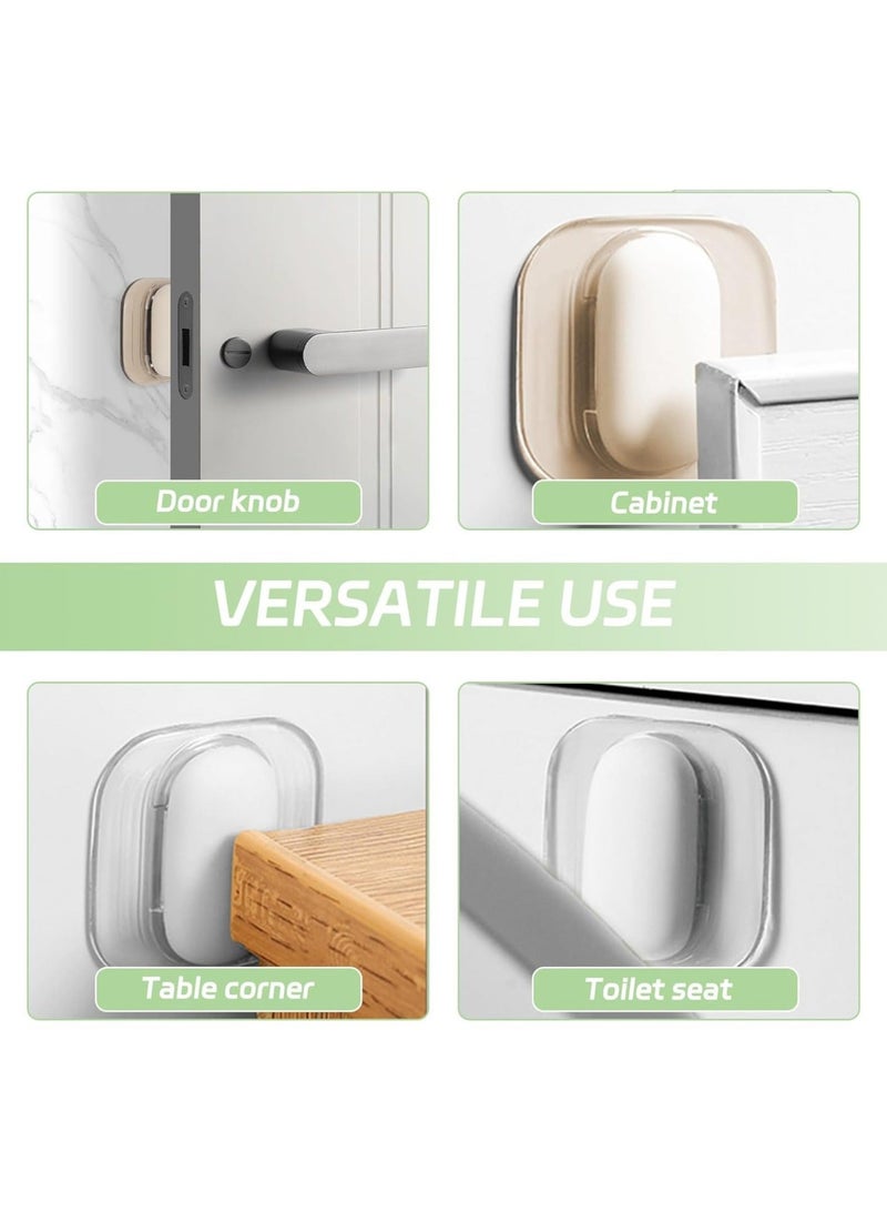 Captaintech 12PCS Door Stoppers Wall Protector from Furniture, Rubber Door Knob Wall Protector, Self-Adhesive Door Handle Bumper Silencer Home & Office Walls, Self-Adhesive Door Stops Door Handle Bumper Pads - Image 3