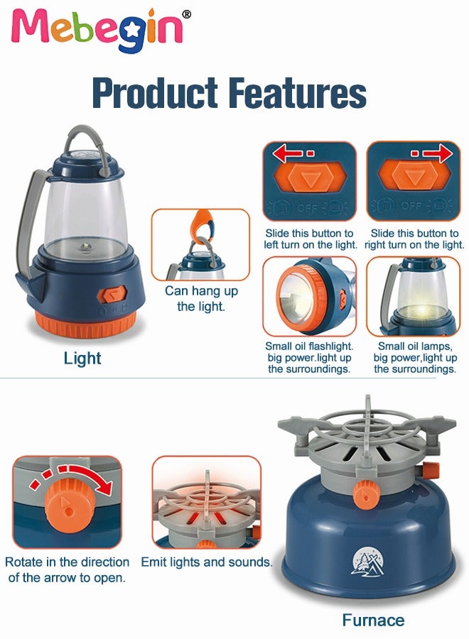 MEBEGIN 25Pcs Camping Set Toys with Foldable Tent, Cooking Pots and Other Camping Essentials, Pop Up Play Tent with Camping Gear Tools, Camping Life, Ideal for Children to Use as Mini Play Space - Image 2