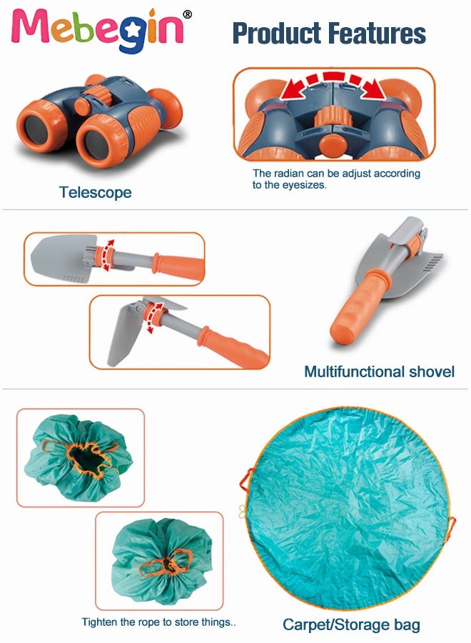 MEBEGIN 25Pcs Camping Set Toys with Foldable Tent, Cooking Pots and Other Camping Essentials, Pop Up Play Tent with Camping Gear Tools, Camping Life, Ideal for Children to Use as Mini Play Space - Image 4