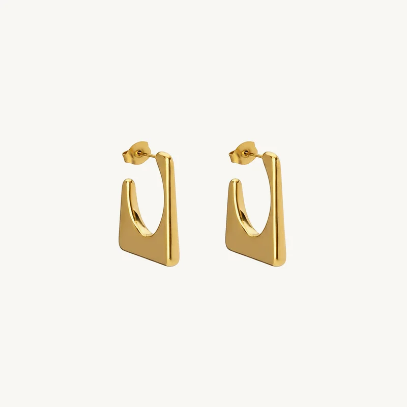 Palmonas PALMONAS Modern U-Frame Hoop Earrings for Women | 18K Gold Plated, Waterproof & Anti-Tarnish