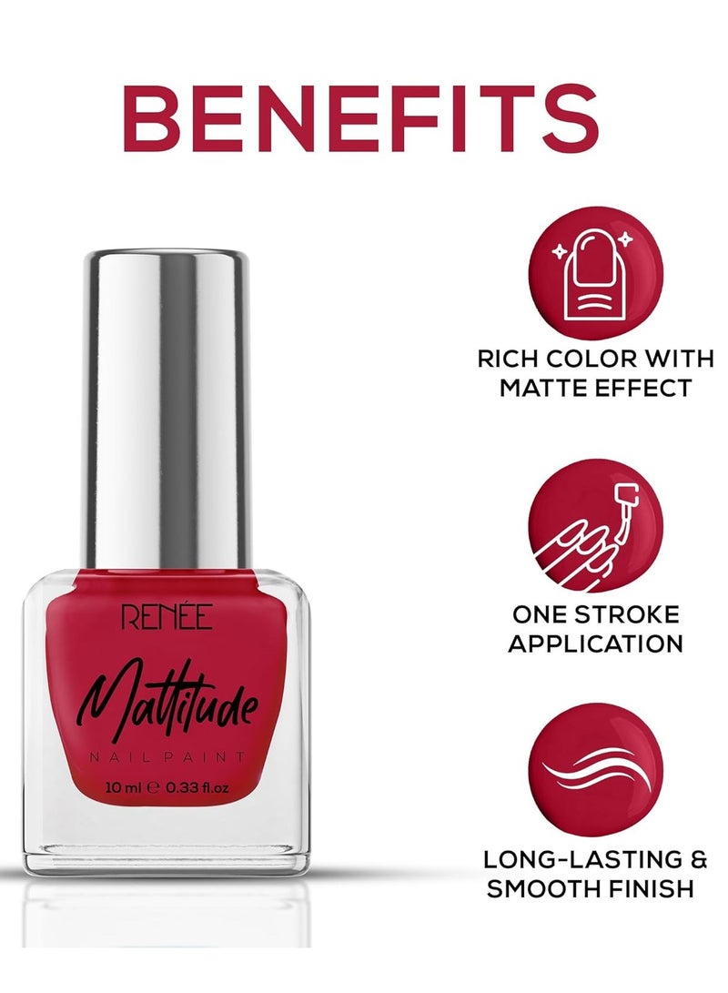 رينيه ماتيتيود طلاء أظافر ماتيتيود - أحمر سالسا 10 مل | خالي من الأسيتون والبارابين - Image 2