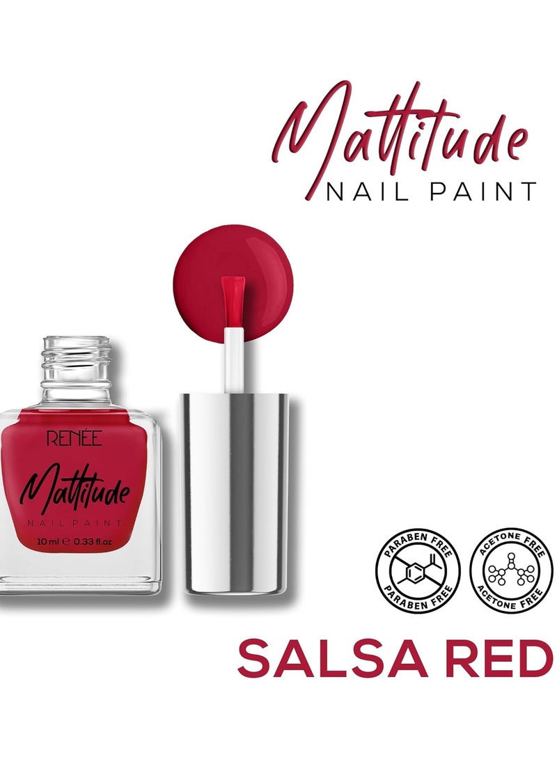 رينيه ماتيتيود طلاء أظافر ماتيتيود - أحمر سالسا 10 مل | خالي من الأسيتون والبارابين - Image 4