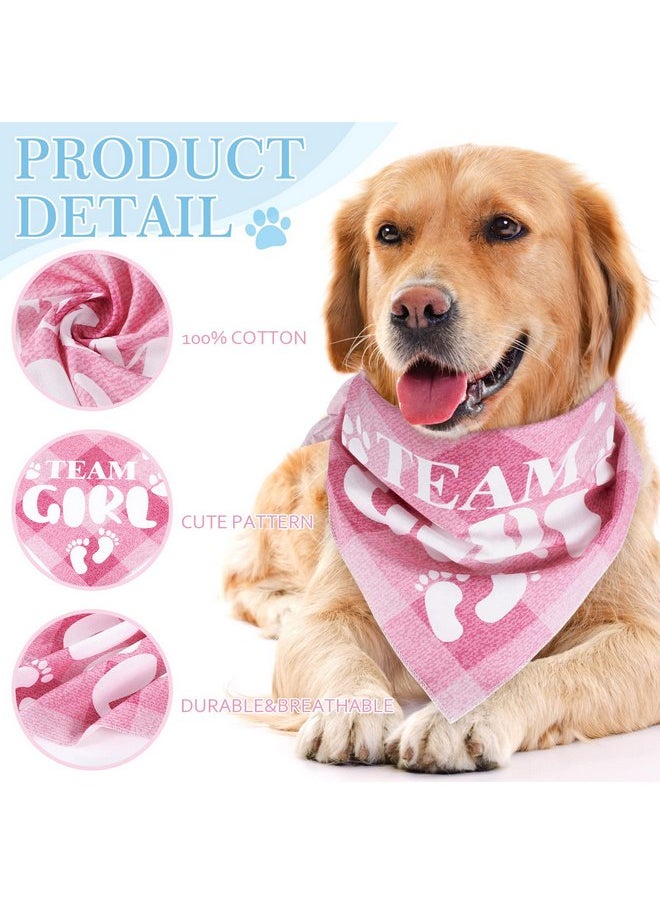 LEIFIDE - LEIFIDE 2 Pieces Gender Reveal Baby Announcement Team Girl Team Boy Dog Bandana, Baby Announcement Plaid Dog Bandana Gender Reveal Photo Prop for Medium Large Dogs (Classic) - Image 1