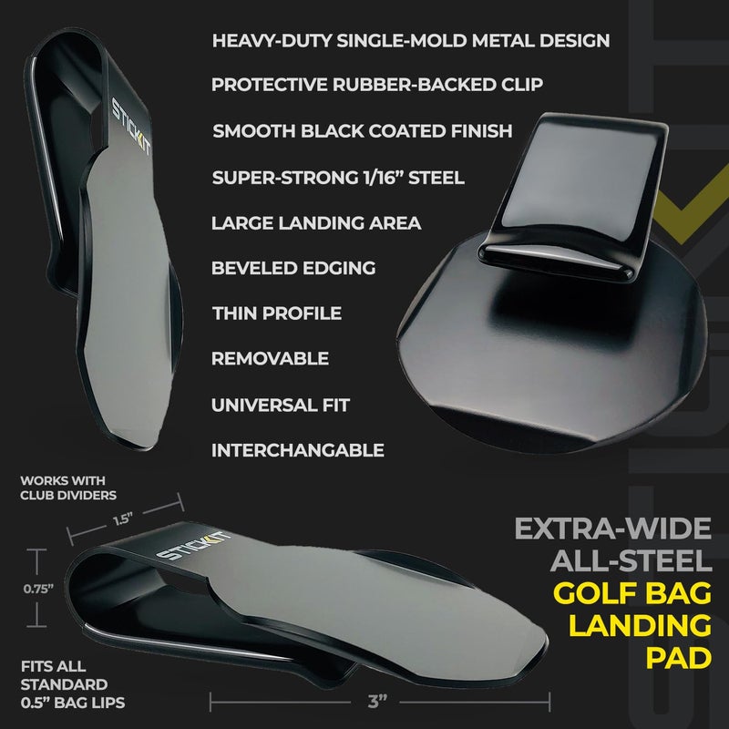 STICK-IT STICKIT Metal Landing Pad I Bag Clip for Quick and Easy Use of Magnetic Golf Gear & Accessories with Convenient Positioning on Your Golf Bag - Image 2