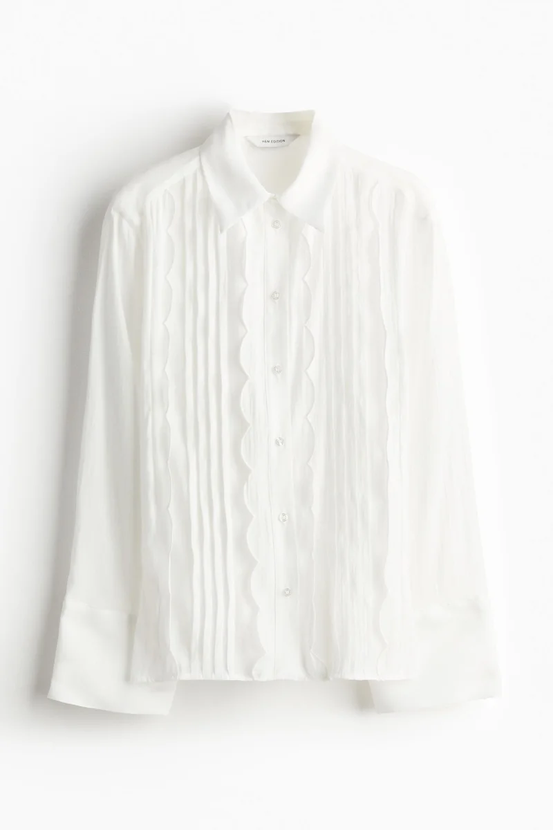 اتش اند ام قميص بثنية أمامية