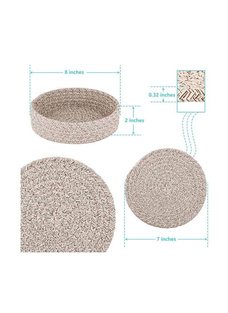 Pot Holders Trivets Set, Trivets for Hot Pots and Pans, Potholders for Kitchens, Hot Pads for Table & Countertop,Coasters 4 Pcs and Storage Basket 1 Pack (Brown) - pzsku/Z477FDF44993C5531A2C5Z/45/_/1693987431/c5168b95-7b9f-4bbf-bbbe-aa398a088f6d