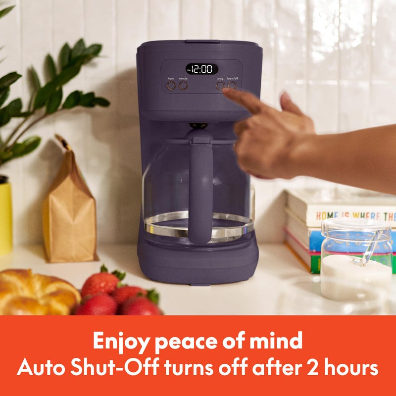 bella 12 Cup Programmable Coffee Marker, Reusable Dishwasher Safe Accessories, Easy LCD diaply, Auto Shutoff, 900 watt, Plum - Image 5