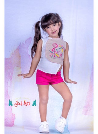 Blouse with Overlap Color Block