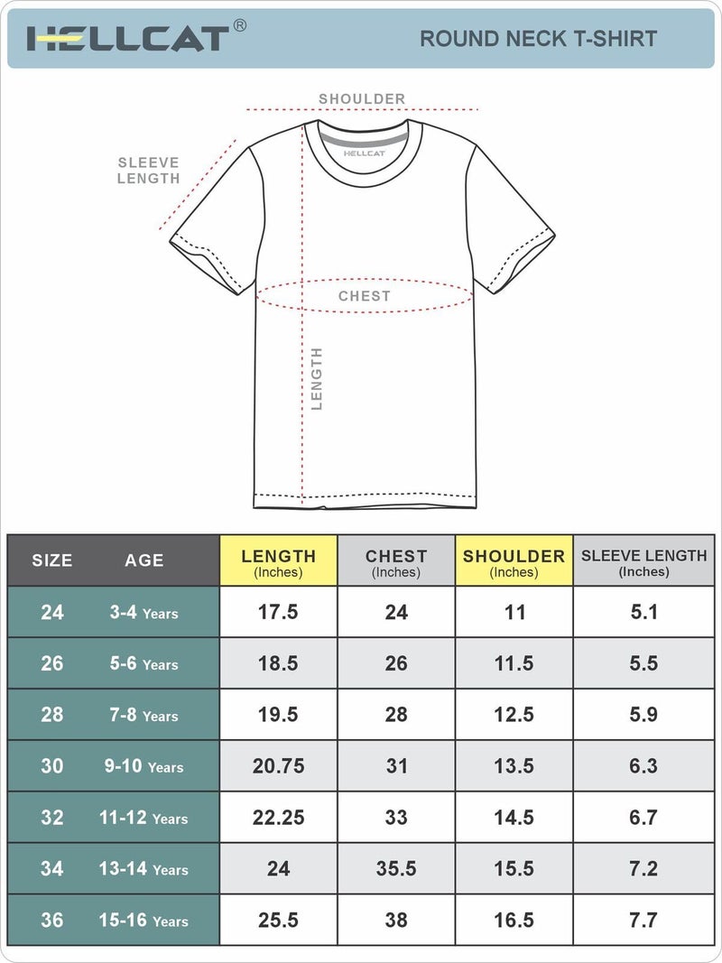 HELLCAT Boys Cotton Blend Regular Fit Trendy Front & Back Graphic Printed Half Sleeve Premium Round Neck Tshirt for Beige 3-4 Years - Image 5