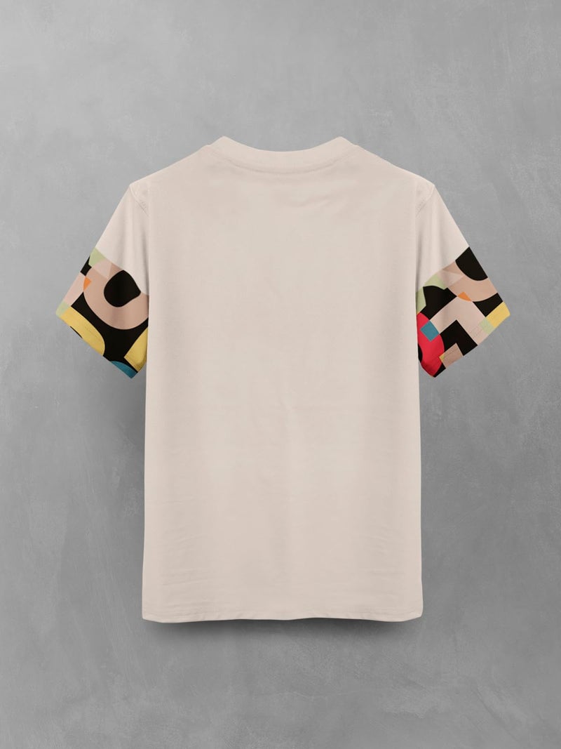 HELLCAT Boys Cotton Blend Regular Fit Trendy Front & Back Graphic Printed Half Sleeve Premium Round Neck Tshirt for Beige 3-4 Years - Image 3