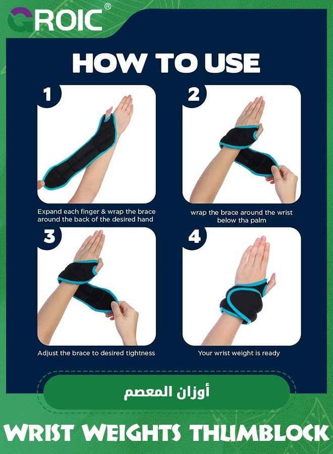 GROIC 1 Pairs Wrist Weights 2 LB Set, Thumblock Arm Weight for Women and Men, Ankle Set Walking Running Weightlifting Training Gymnastic Aerobic Jogging (Blue)  - Image 3