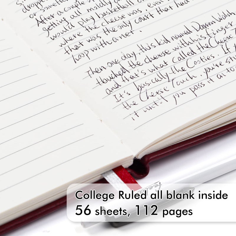 feela 15 Pack Pocket Small Notebooks Bulk, Mini Cute Notepads Hardcover College Ruled Lined Journals with Pen Holder for School Business Memos, with 15 Black Pens, 3.5â€x 5.5â€, A6, Wine - Image 3