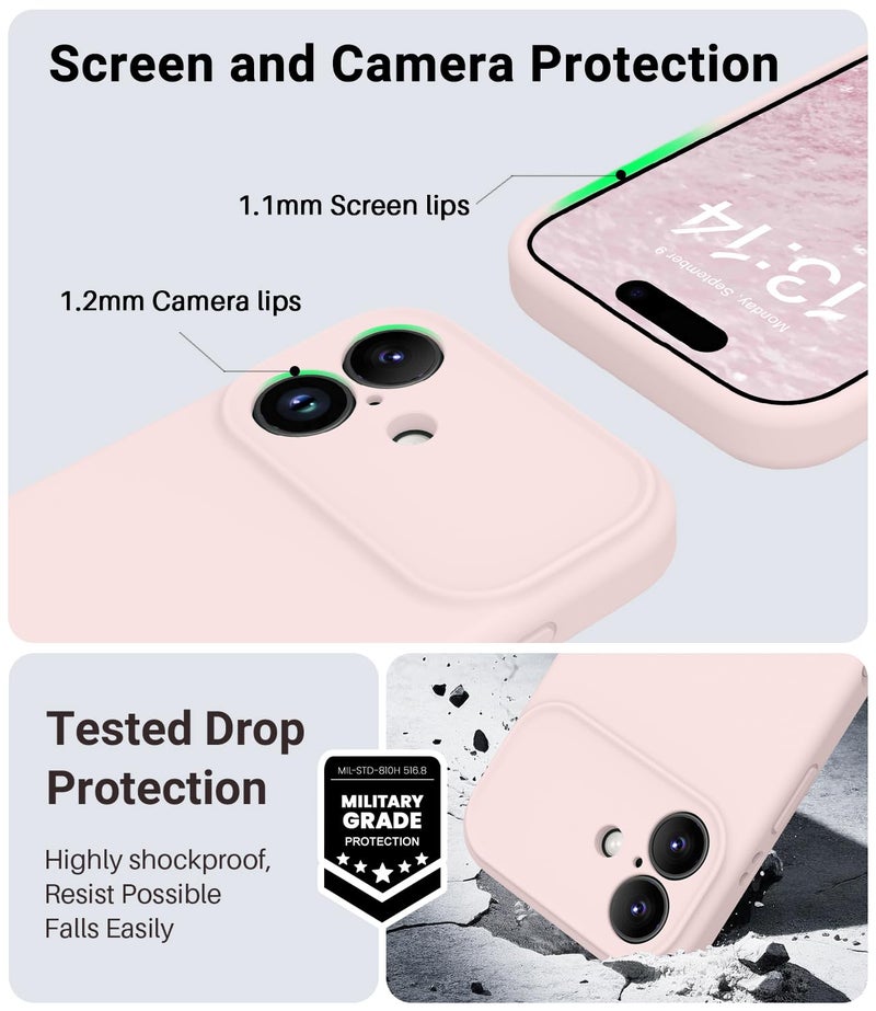 OTOFLY Magnetic for iPhone 17 Case,Compatible with Magsafe,Classic Liquid Silicone Mobile Phone Case,Integrated Camera Control Button,Anti-Scratch Microfiber Lining, Chalk Pink - Image 4