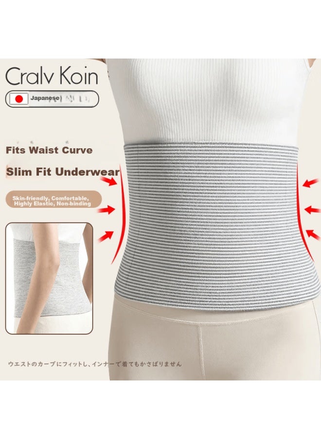 Cralvkoin Summer Waist Support Belt Warm Abdomen Protection Anti-cold Uni Thin Thermal Navel Stomach Warmer Belt - Image 2