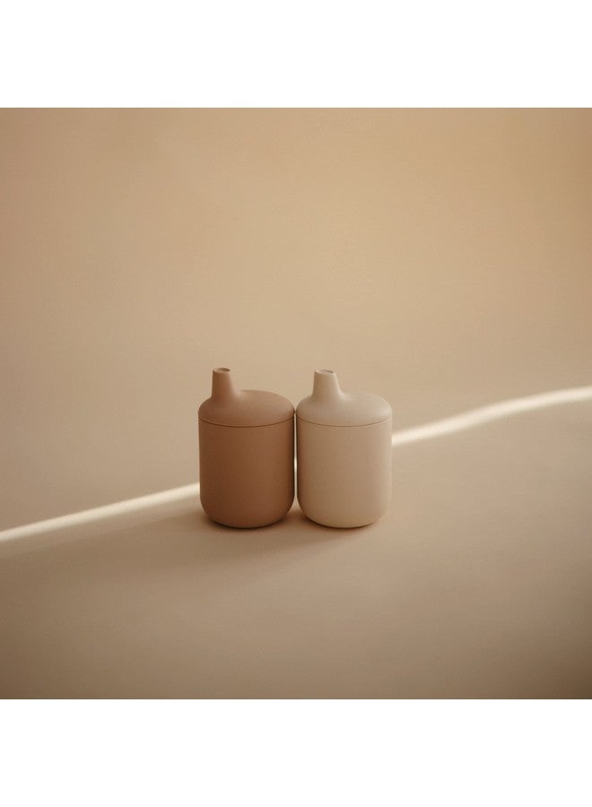 mushie 100% Silicone Baby Sippy Cup | 6 Months+ (Natural) - Image 1