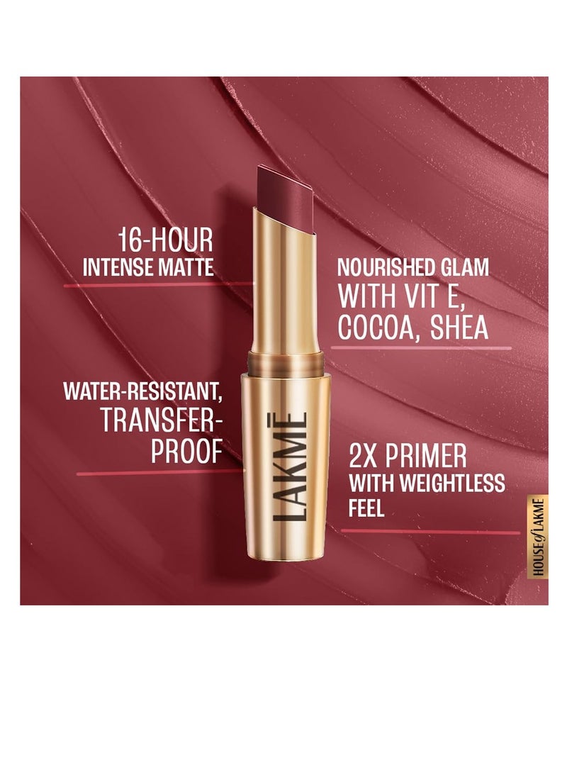 Lakme 9TO5 Primer   Matte Lip Color MP8 Rosy Sunday  3.6 g