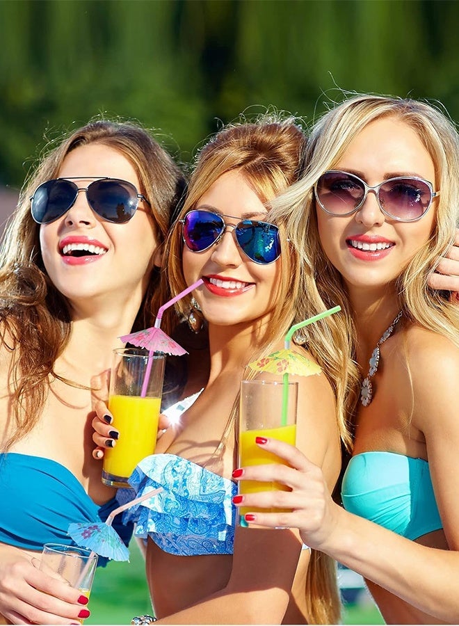 100pcs Umbrella Drink Straws 9.45 Inch Assorted Colors, Fancy Mini Paper Umbrella Drink for Milkshake, Juice, Great for Valentine's Day Beach Party, Hawaiian Party, Luau Party, Bar - Image 5