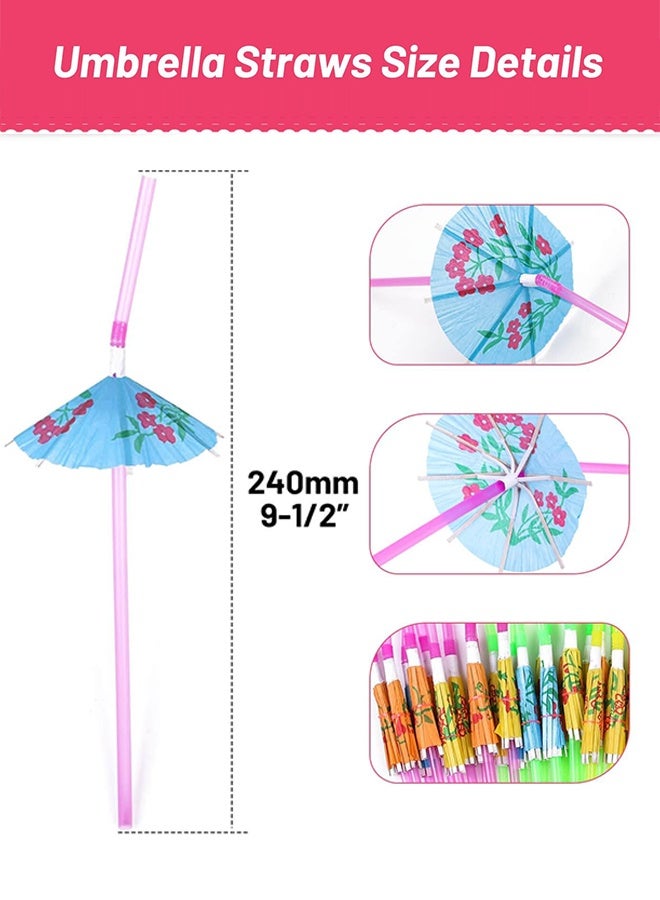 100pcs Umbrella Drink Straws 9.45 Inch Assorted Colors, Fancy Mini Paper Umbrella Drink for Milkshake, Juice, Great for Valentine's Day Beach Party, Hawaiian Party, Luau Party, Bar - Image 4