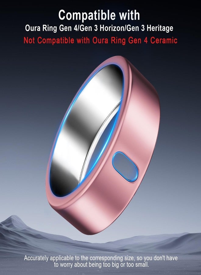ZOOROO 3 Pack Cover Compatible with Oura Ring Gen 4/Oura Ring Gen 3 Horizon/Heritage, Surport Charging with Cover on, Anti-Scratch TPU Protector for Men Women (Size 7, Silver+Rosegold+Pink) - Image 2