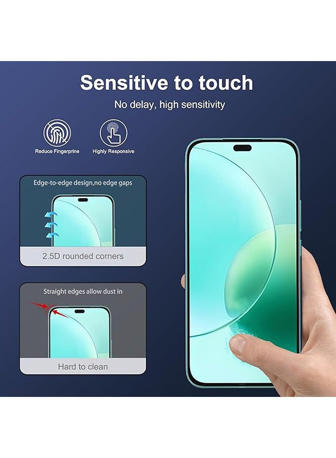 2 Pack Honor 400 Lite 5G Screen Protector, 9H Tempered Glass Screen Protector for Honor 400 Lite 5G, Full Coverage Bubble-Free Tempered Film, Anti-Scratch Film - Image 3