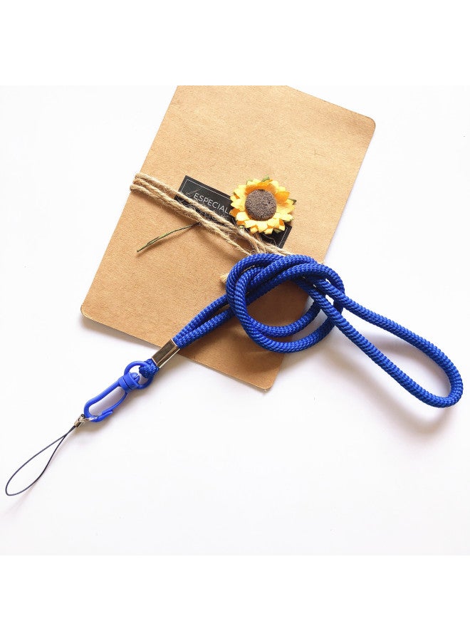 Specializing In The Production Of Woven Mobile Phone Lanyard Long Rope With Round Cotton Rope Exhibition Card Lanyard Can Be Specified Length-Specifications Support Image Upload:Dark Blue - Image 1