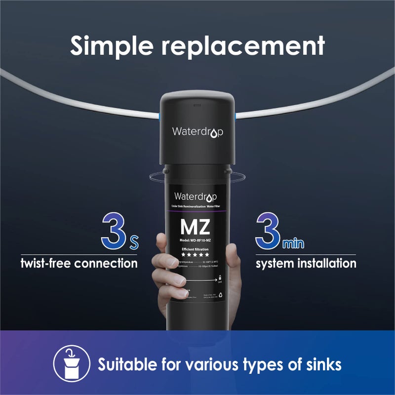 Waterdrop RF10-MZ Replacement Filter Cartridge For 10UB-MZ/10UA/10UB Under Sink Water Filter, 8K Gallons High Capacity - Image 4