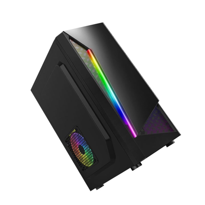 Black Full Tower Computer Case With Acrylic Side Panel ATX Gaming Chassis USB 3.0 For RGB Setup - Image 2
