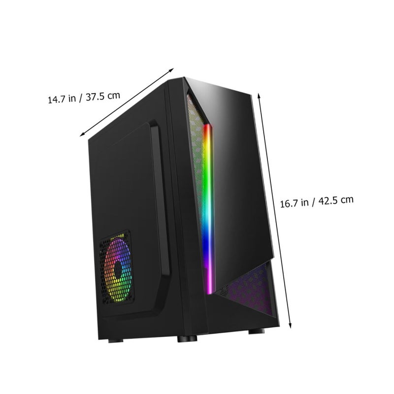 Black Full Tower Computer Case With Acrylic Side Panel ATX Gaming Chassis USB 3.0 For RGB Setup - Image 3