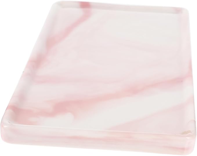 Modern Ceramic Tray Stone Pattern Bathroom Organizer Pink 20 5X9 5X1CM - Image 1