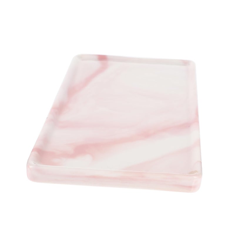 Modern Ceramic Tray Stone Pattern Bathroom Organizer Pink 20 5X9 5X1CM - Image 2