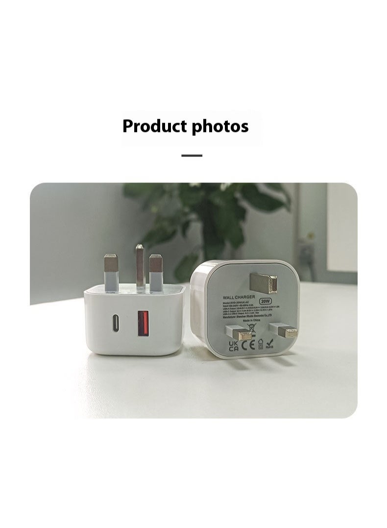 20W PD UK 3-Pin Fast Charger | Dual-Port C/A Options, Pure Copper Build, 49.7g Portable, Safe for iPhone/Android/Samsung - Image 5