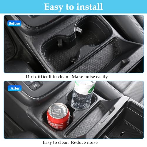 Bercicci Front Cup Holder Compatible with Honda 2023-2025 2026 CRV Accessories (Include HEV) TPE Material Front & Rear Insert Center Console Organizer - Image 4