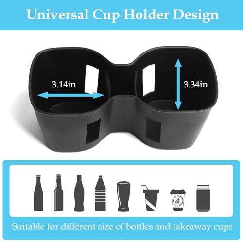 Bercicci Front Cup Holder Compatible with Honda 2023-2025 2026 CRV Accessories (Include HEV) TPE Material Front & Rear Insert Center Console Organizer - Image 5