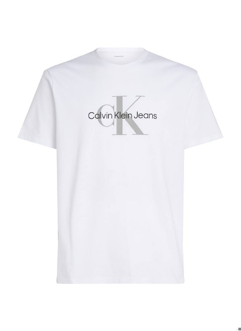 Calvin Klein Jeans Men's Monogram T-Shirt - Cotton, White  - Image 2