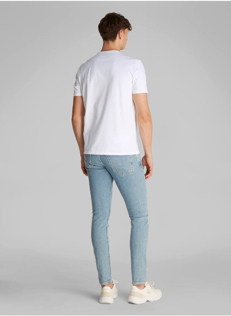 Calvin Klein Jeans Men's Monogram T-Shirt - Cotton, White  - Image 4